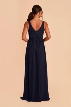 Laurie Empire Dress - Navy -Elegance Bridal Store navy laurie slit bridesmaid dress 04