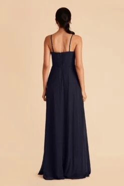 Winnie Convertible Chiffon Dress - Navy -Elegance Bridal Store navy winnie convertible slit bridesmaid dress 01