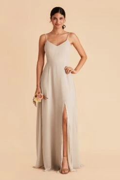 Devin Convertible Dress - Neutral Champagne -Elegance Bridal Store neutral champagne devin convertible slit bridesmaid dress 06