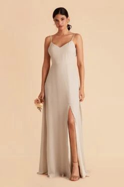 Devin Convertible Dress - Neutral Champagne -Elegance Bridal Store neutral champagne devin convertible slit bridesmaid dress 07