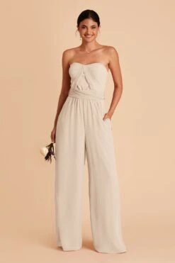Gigi Convertible Jumpsuit - Neutral Champagne -Elegance Bridal Store neutral champagne gigi convertible bridesmaid jumpsuit 01