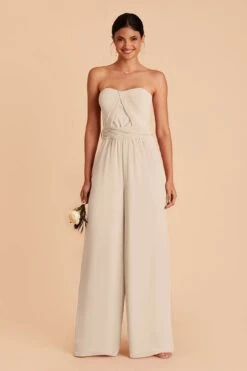 Gigi Convertible Jumpsuit - Neutral Champagne -Elegance Bridal Store neutral champagne gigi convertible bridesmaid jumpsuit 02