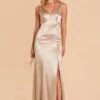 Gloria Shiny Satin Dress - Neutral Champagne -Elegance Bridal Store neutral champagne gloria satin bridesmaid dress 02