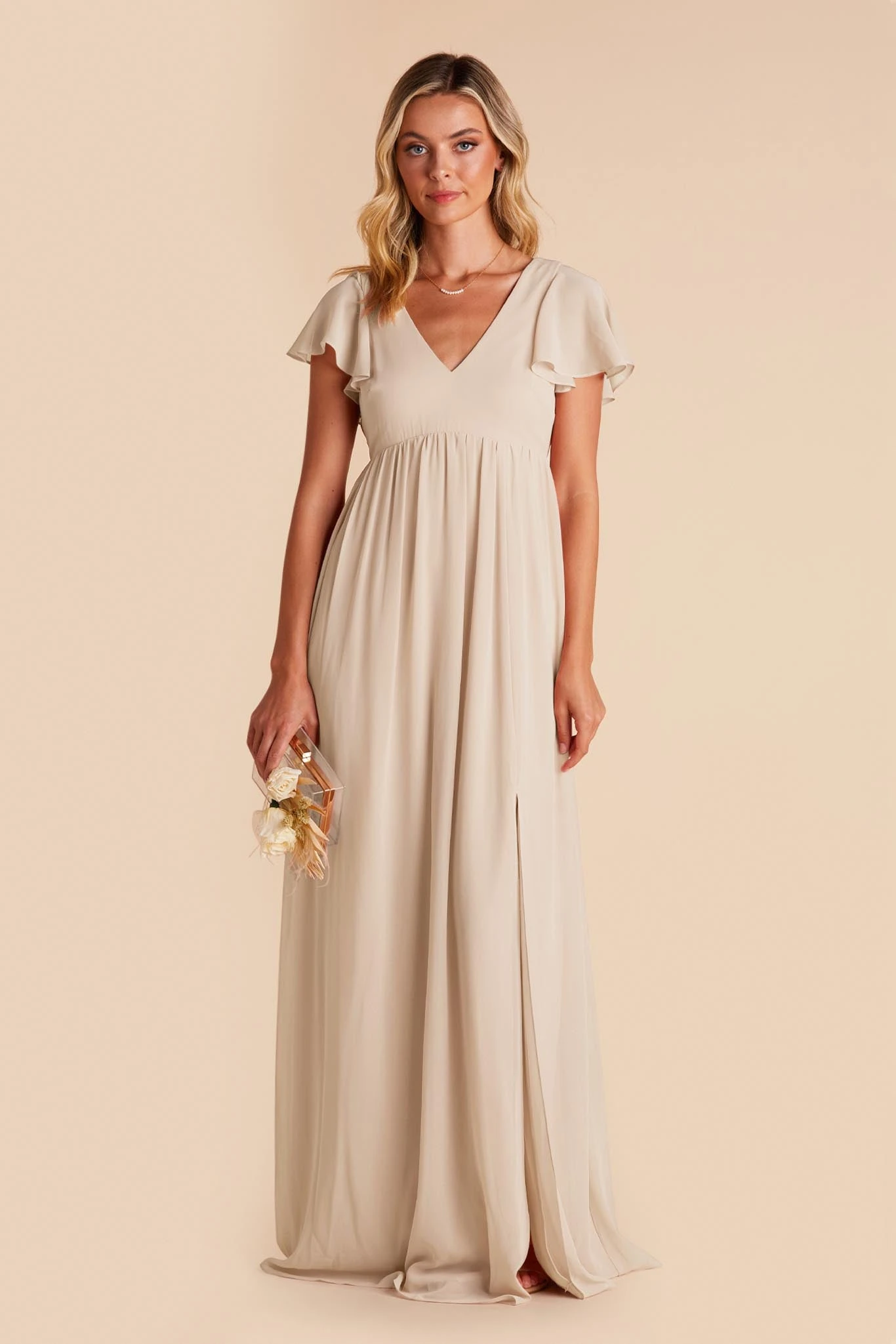 Hannah Empire Dress - Neutral Champagne 6 Hannah Empire Dress - Neutral Champagne - Image 4