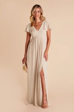 Hannah Empire Dress - Neutral Champagne