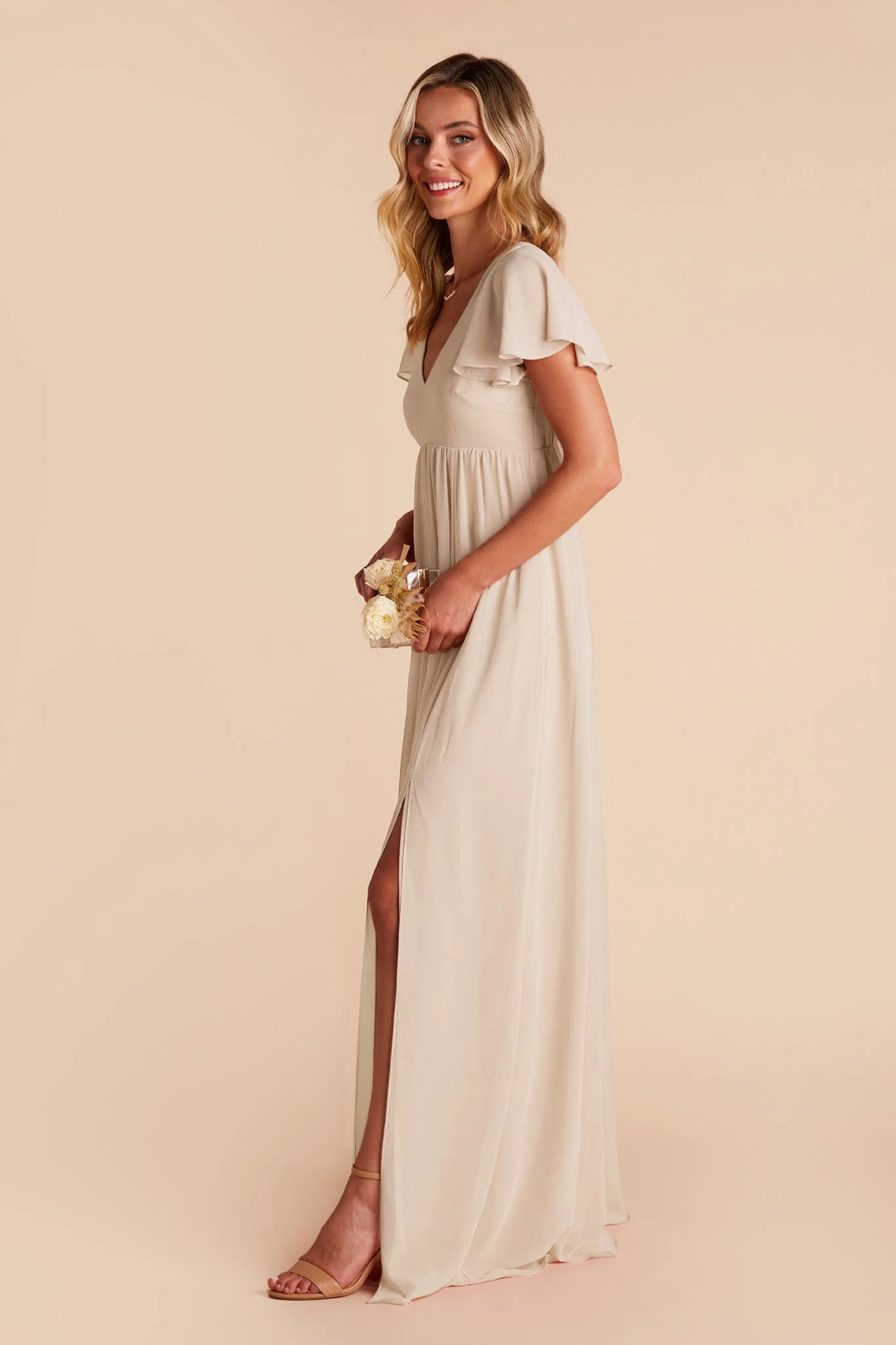 Hannah Empire Dress - Neutral Champagne 9 Hannah Empire Dress - Neutral Champagne - Image 7