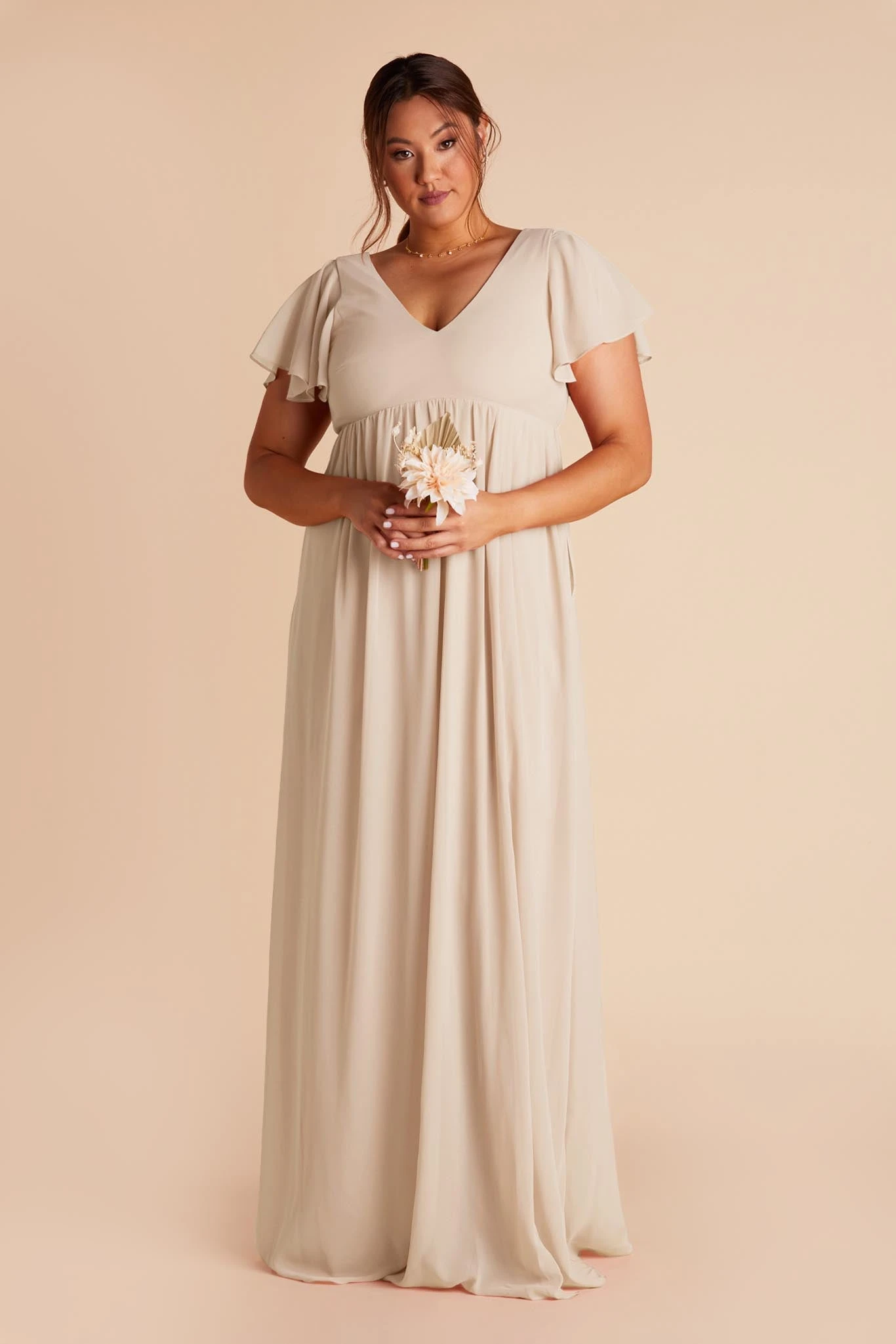 Hannah Empire Dress - Neutral Champagne 5 Hannah Empire Dress - Neutral Champagne - Image 3