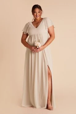 Hannah Empire Dress - Neutral Champagne 17 Hannah Empire Dress - Neutral Champagne -Elegance Bridal Store neutral champagne hannah plus size bridesmaid dress 02