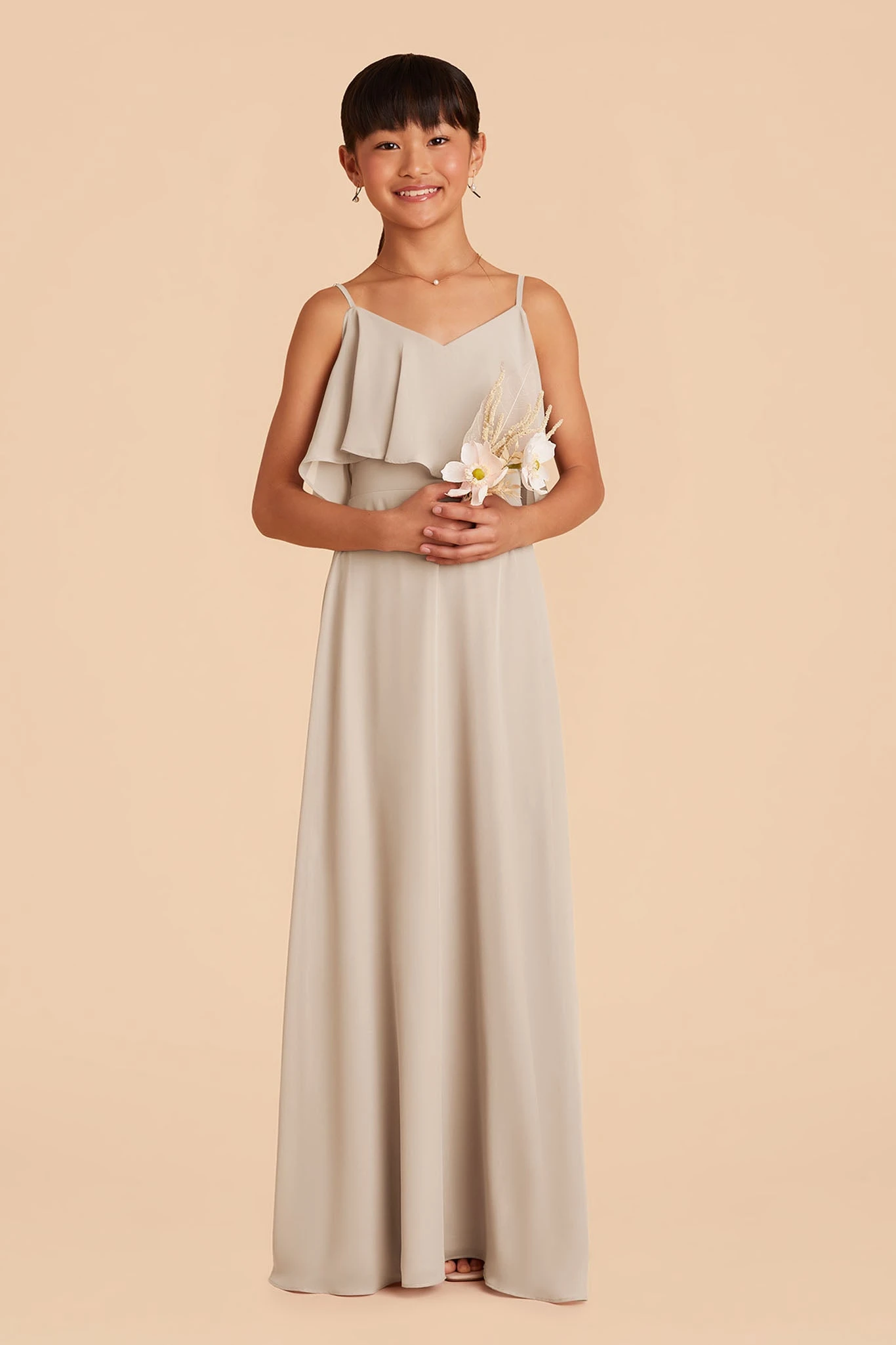 Janie Convertible Junior Dress - Neutral Champagne 5 Janie Convertible Junior Dress - Neutral Champagne - Image 3