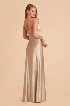 Kensie Shiny Satin Dress - Neutral Champagne 15 Kensie Shiny Satin Dress - Neutral Champagne -Elegance Bridal Store neutral champagne kensie satin bridesmaid dress 03