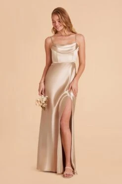 Mia Shiny Satin Convertible Dress - Neutral Champagne 16 Mia Shiny Satin Convertible Dress - Neutral Champagne -Elegance Bridal Store neutral champagne mia convertible satin bridesmaid dress 05