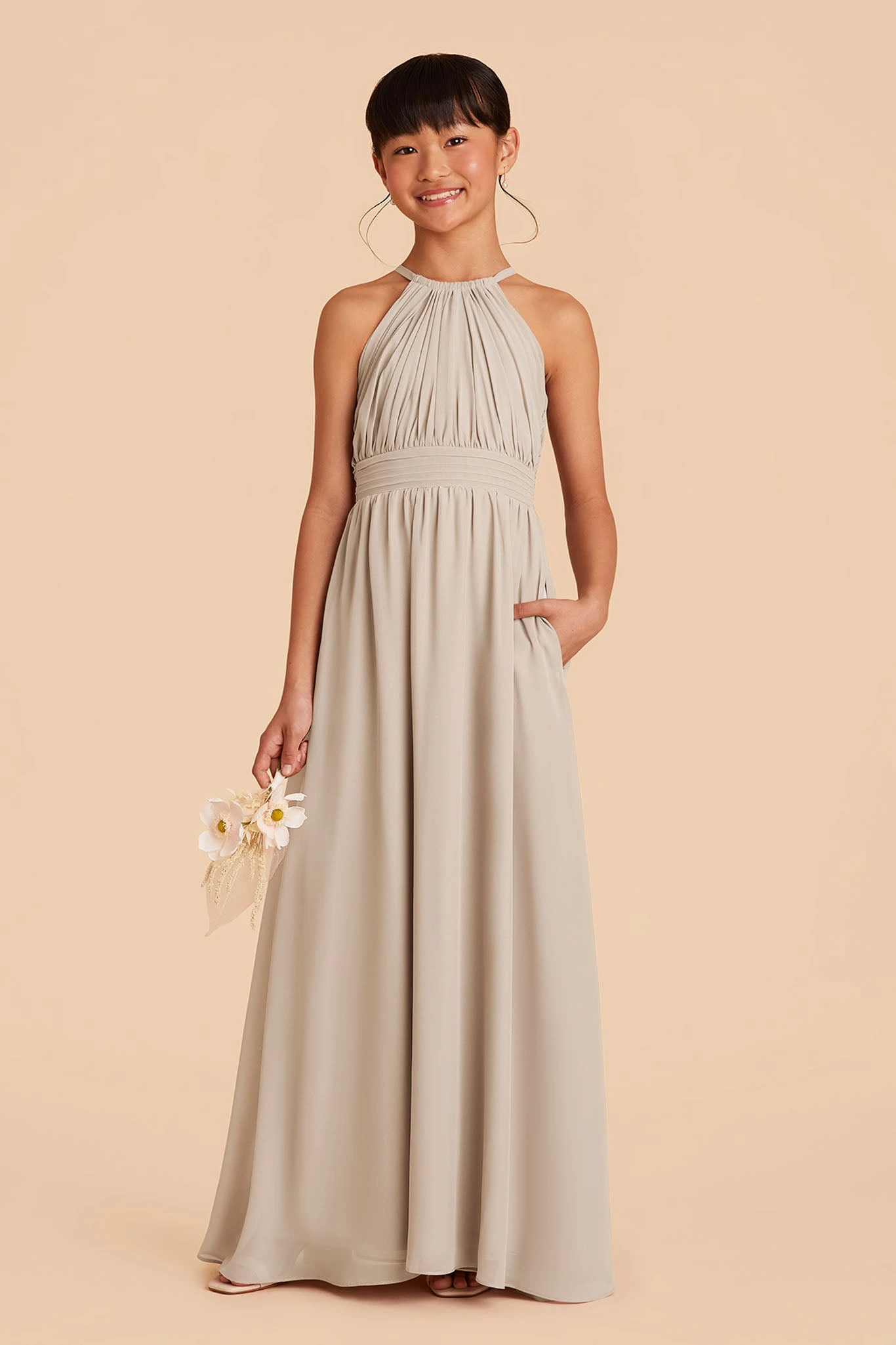 Sienna Junior Dress - Neutral Champagne 3 Sienna Junior Dress - Neutral Champagne