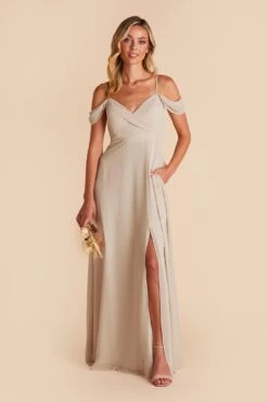 Spence Convertible Dress - Neutral Champagne -Elegance Bridal Store neutral champagne spence convertible slit bridesmaid dress 04