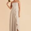 Winnie Convertible Chiffon Dress - Neutral Champagne -Elegance Bridal Store neutral champagne winnie convertible slit bridesmaid dress 03