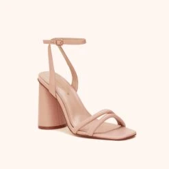 Julia Chunky Heel - Nude Blush -Elegance Bridal Store nude blush julia chunky heel bridesmaid shoes 02