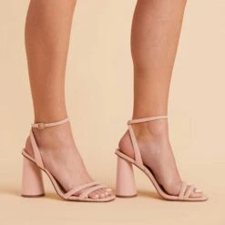 Julia Chunky Heel - Nude Blush -Elegance Bridal Store nude blush julia chunky heel bridesmaid shoes 04