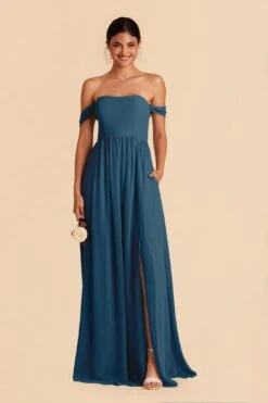 August Convertible Dress - Ocean Blue -Elegance Bridal Store ocean blue august convertible slit bridesmaid dress 01
