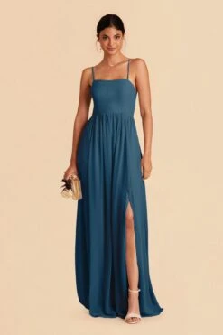 August Convertible Dress - Ocean Blue -Elegance Bridal Store ocean blue august convertible slit bridesmaid dress 03