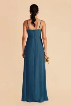 Chris Convertible Chiffon Dress - Ocean Blue 14 Chris Convertible Chiffon Dress - Ocean Blue -Elegance Bridal Store ocean blue chris convertible slit bridesmaid dress 03