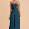 Gigi Convertible Jumpsuit - Ocean Blue -Elegance Bridal Store ocean blue gigi convertible slit bridesmaid jumpsuit 01