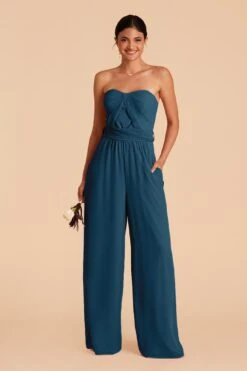 Gigi Convertible Jumpsuit - Ocean Blue 12 Gigi Convertible Jumpsuit - Ocean Blue -Elegance Bridal Store ocean blue gigi convertible slit bridesmaid jumpsuit 02