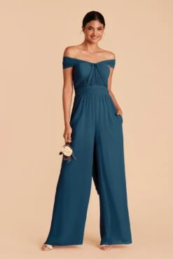 Gigi Convertible Jumpsuit - Ocean Blue 11 Gigi Convertible Jumpsuit - Ocean Blue -Elegance Bridal Store ocean blue gigi convertible slit bridesmaid jumpsuit 03