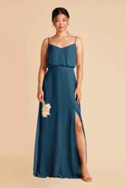 Gwennie Dress - Ocean Blue 17 Gwennie Dress - Ocean Blue -Elegance Bridal Store ocean blue gwennie convertible slit bridesmaid dress 02