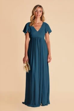 Hannah Empire Dress - Ocean Blue -Elegance Bridal Store ocean blue hannah bridesmaid dress 01