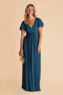 Hannah Empire Dress - Ocean Blue -Elegance Bridal Store ocean blue hannah bridesmaid dress 02
