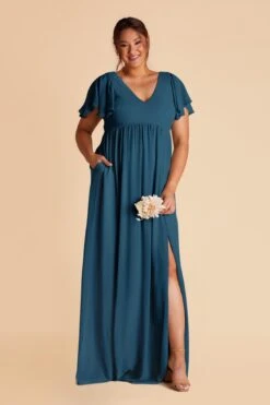 Hannah Empire Dress - Ocean Blue -Elegance Bridal Store ocean blue hannah plus size bridesmaid dress 02
