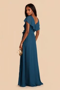 Jackson Chiffon Dress - Ocean Blue -Elegance Bridal Store ocean blue jackson bridesmaid dress 01