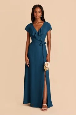 Jackson Chiffon Dress - Ocean Blue -Elegance Bridal Store ocean blue jackson bridesmaid dress 02