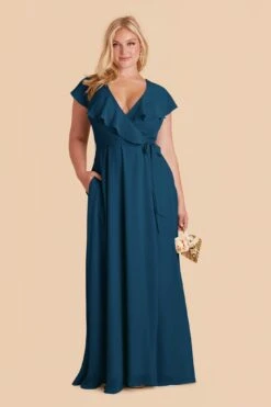 Jackson Chiffon Dress - Ocean Blue -Elegance Bridal Store ocean blue jackson plus size bridesmaid dress 03