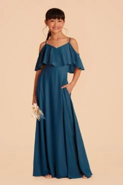 Janie Convertible Junior Dress - Ocean Blue 11 Janie Convertible Junior Dress - Ocean Blue -Elegance Bridal Store ocean blue janie convertible slit junior bridesmaid dress 05