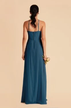Juliet Chiffon Dress - Ocean Blue -Elegance Bridal Store ocean blue juliet convertible slit bridesmaid dress 04