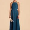Sienna Junior Dress - Ocean Blue 1 Sienna Junior Dress - Ocean Blue -Elegance Bridal Store ocean blue sienna junior bridesmaid dress 01
