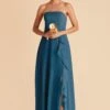 Winnie Convertible Chiffon Dress - Ocean Blue -Elegance Bridal Store ocean blue winnie convertible slit bridesmaid dress 01