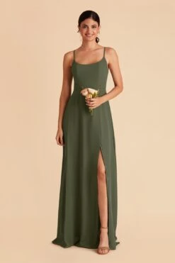 Amy Chiffon Dress - Olive