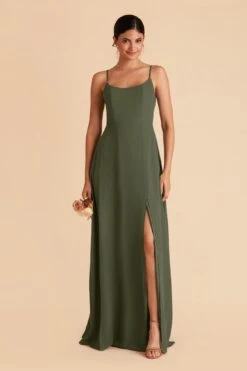 Amy Chiffon Dress - Olive 11 Amy Chiffon Dress - Olive -Elegance Bridal Store olive amy convertible slit bridesmaid dress 03
