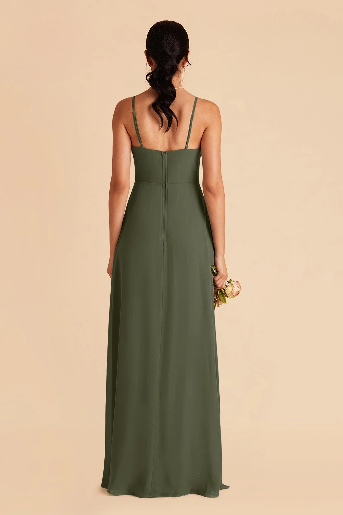 Amy Chiffon Dress - Olive 7 Amy Chiffon Dress - Olive - Image 5