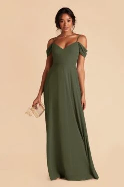 Devin Convertible Dress - Olive -Elegance Bridal Store olive devin convertible slit bridesmaid dress 01
