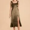 Eugenia Shiny Satin Convertible Midi Dress - Olive -Elegance Bridal Store olive eugenia convertible satin bridesmaid dress 01 bd39bb00 6440 48c0 89c0 b4896f81df19