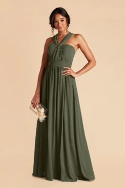 Grace Convertible Dress - Olive -Elegance Bridal Store olive grace convertible slit bridesmaid dress 04
