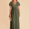 Hannah Empire Dress - Olive