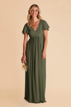 Hannah Empire Dress - Olive -Elegance Bridal Store olive hannah bridesmaid dress 02