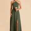 Juliet Chiffon Dress - Olive -Elegance Bridal Store olive juliet convertible slit bridesmaid dress 03
