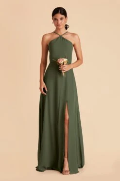 Juliet Chiffon Dress - Olive