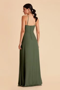 Juliet Chiffon Dress - Olive -Elegance Bridal Store olive juliet convertible slit bridesmaid dress 04