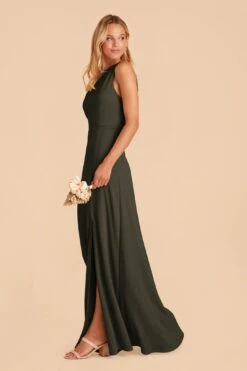 Kira Crepe Dress - Olive 23 Kira Crepe Dress - Olive -Elegance Bridal Store olive kira crepe bridesmaid dress 01