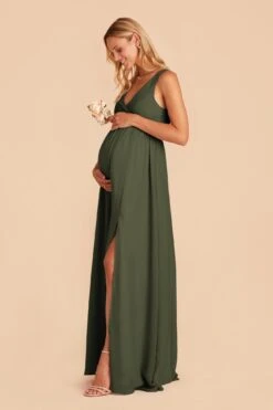 Laurie Empire Dress - Olive -Elegance Bridal Store olive laurie convertible bridesmaid dress 01